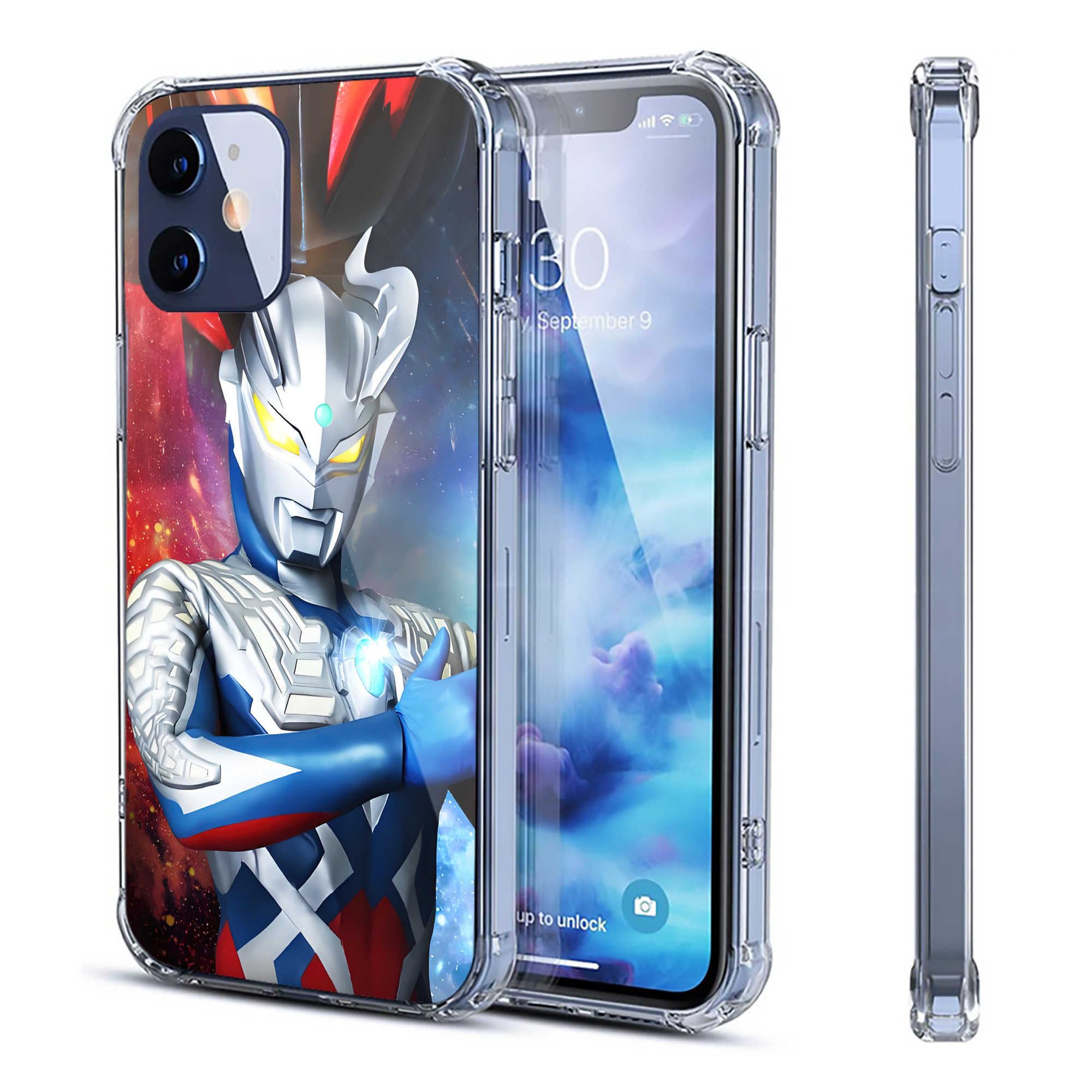 （画像用） ウルトラマン Ultraman 【iPhone 12シリーズ対応】透明スマホケース（クリアソフトケース）